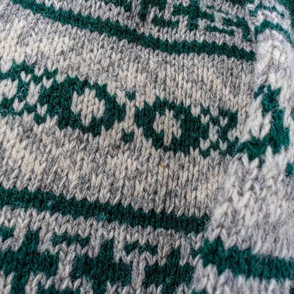 Eddie Bauer Wool Nordic Sweater Men Large L Vintage 90s Fair Isle Knit Gorpcore - Picture 9 of 10